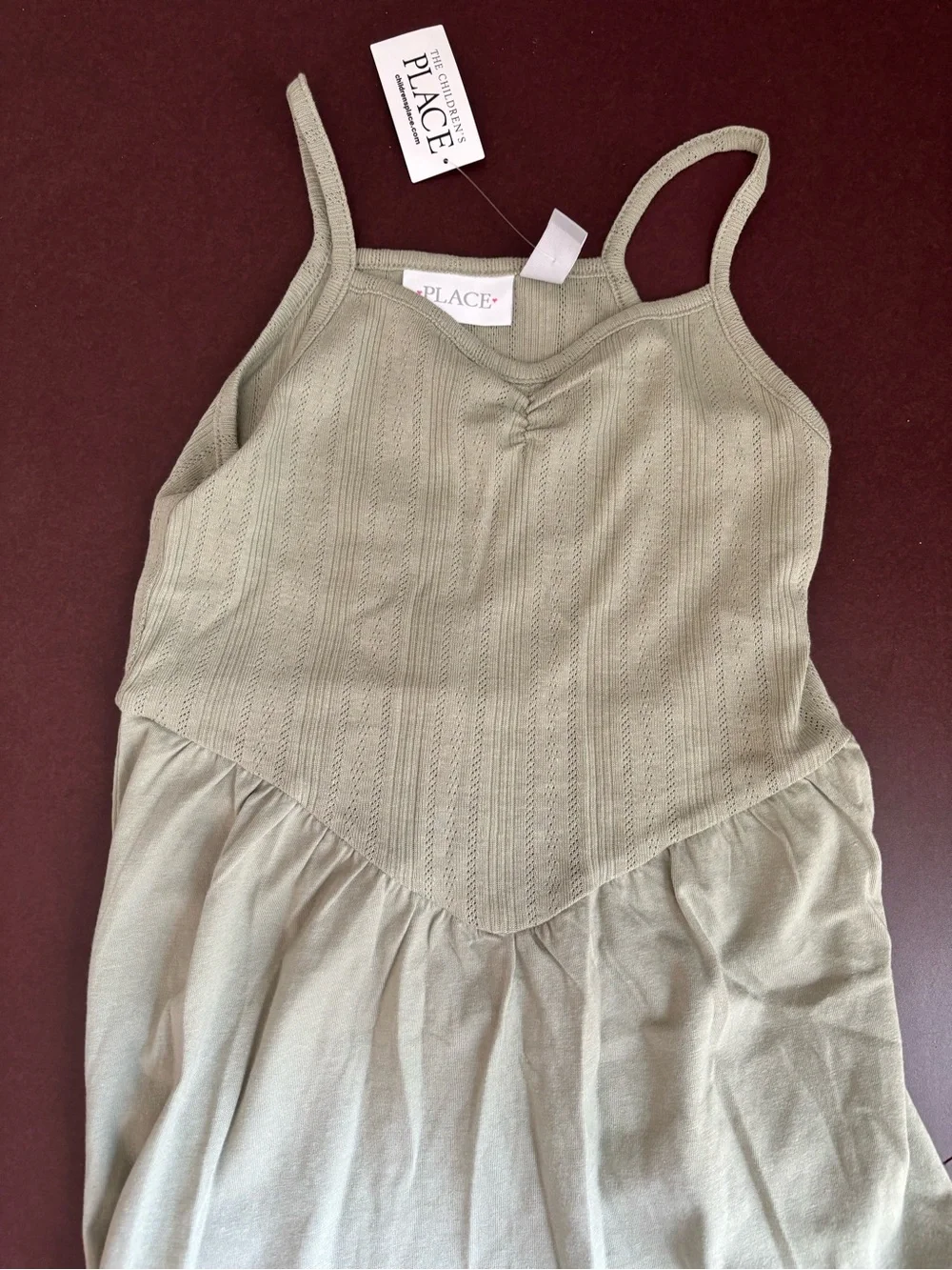 NWT drop waist Green Knit Tank Dress - Girls - Picture 2 of 5